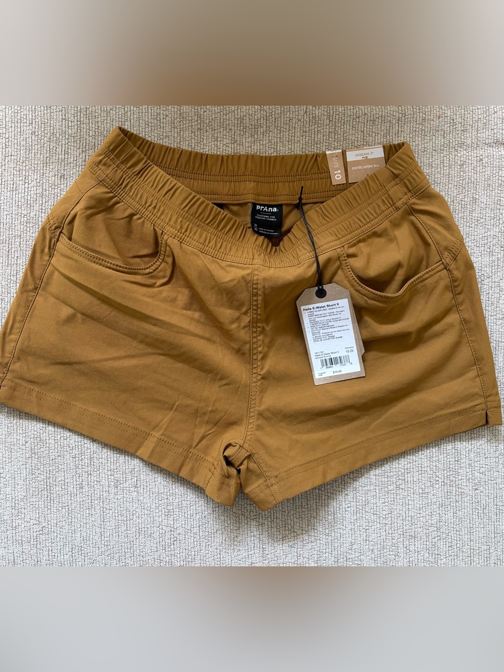 Prana Women's Athletic Shorts — Mustard Brown